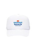 Sunset Beach Design White Trucker