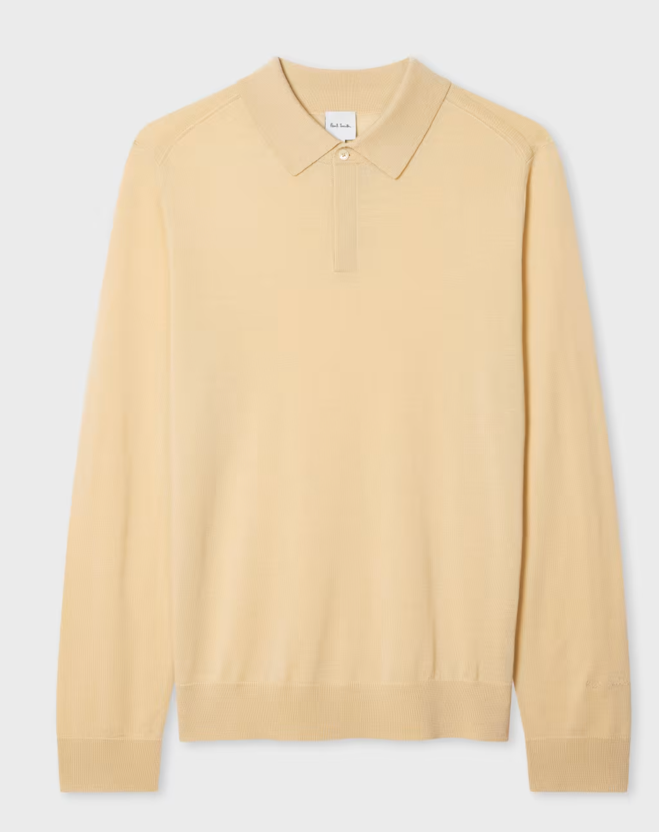 MENS SWEATER LS POLO LIGHT BEIGE
